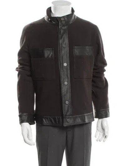 Pre-owned Giorgio Armani Wool Utility Jacket In Brown