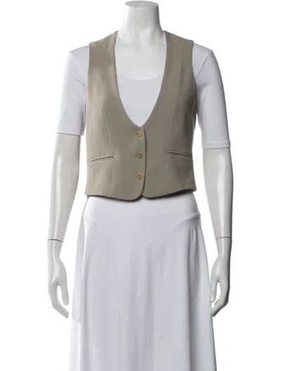 Pre-owned Giorgio Armani Wool Vest In Neutrals