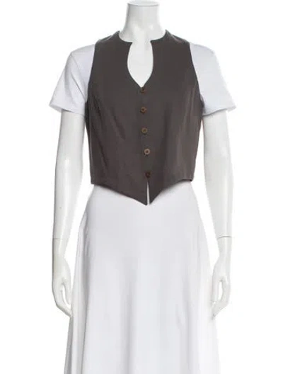 Pre-owned Giorgio Armani Wool Vest In White