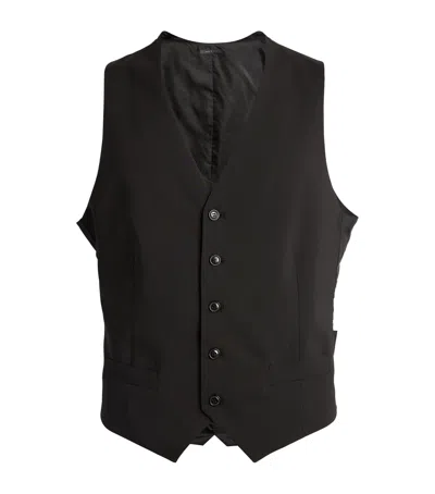 Giorgio Armani Wool Waistcoat In Blue