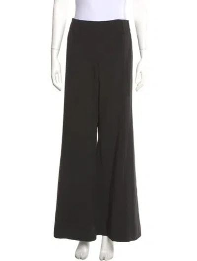 Pre-owned Giorgio Armani Wool Wide Leg Pants In Black