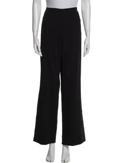 Pre-owned Giorgio Armani Wool Wide Leg Pants In Black