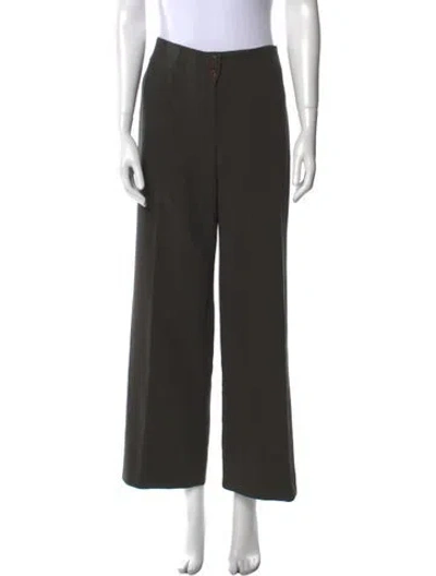 Pre-owned Giorgio Armani Wool Wide Leg Pants In Black