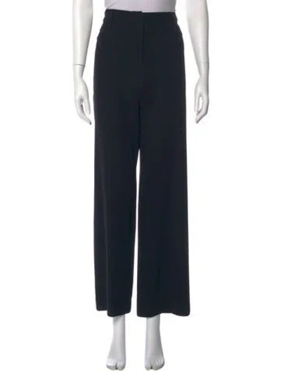 Pre-owned Giorgio Armani Wool Wide Leg Pants In Black