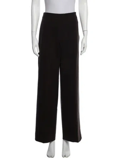 Pre-owned Giorgio Armani Wool Wide Leg Pants In Black