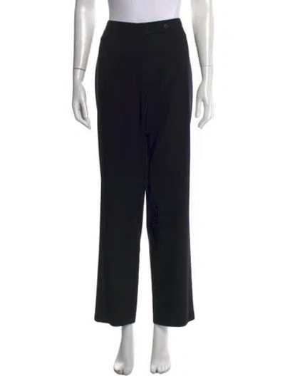 Pre-owned Giorgio Armani Wool Wide Leg Pants In Black