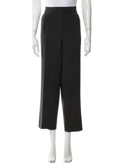 Pre-owned Giorgio Armani Wool Wide Leg Pants In Black