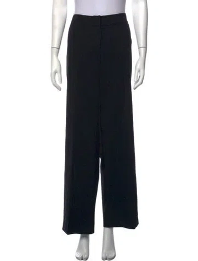 Pre-owned Giorgio Armani Wool Wide Leg Pants In Black