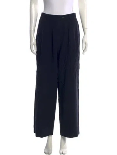 Pre-owned Giorgio Armani Wool Wide Leg Pants In Blue
