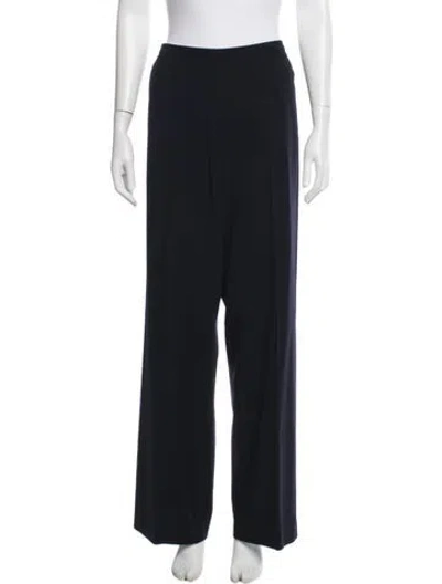 Pre-owned Giorgio Armani Wool Wide Leg Pants In Blue