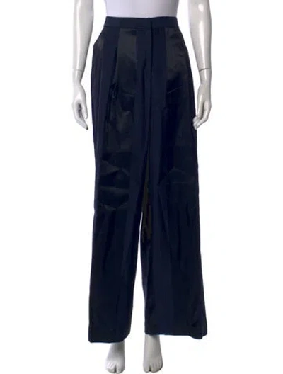 Pre-owned Giorgio Armani Wool Wide Leg Pants In Blue
