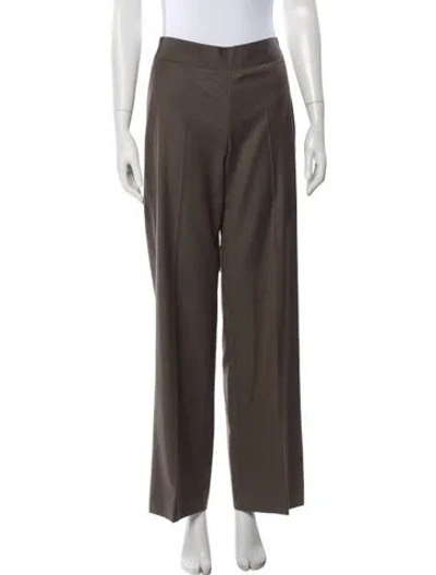 Pre-owned Giorgio Armani Wool Wide Leg Pants In Brown