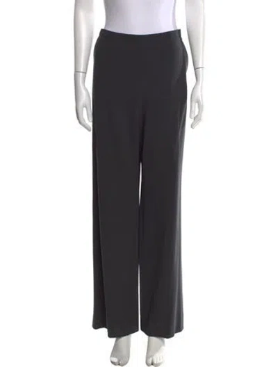 Pre-owned Giorgio Armani Wool Wide Leg Pants In Gray