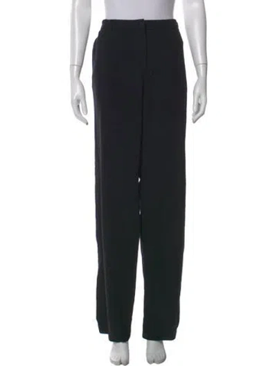 Pre-owned Giorgio Armani Wool Wide Leg Pants In Gray