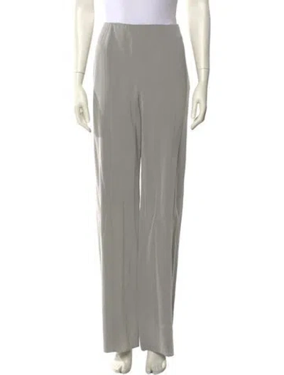 Pre-owned Giorgio Armani Wool Wide Leg Pants In Grey