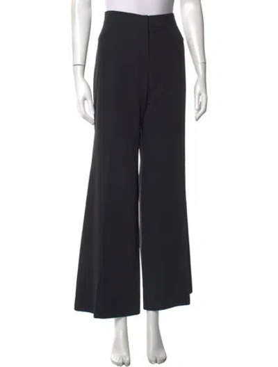 Pre-owned Giorgio Armani Wool Wide Leg Pants In Grey