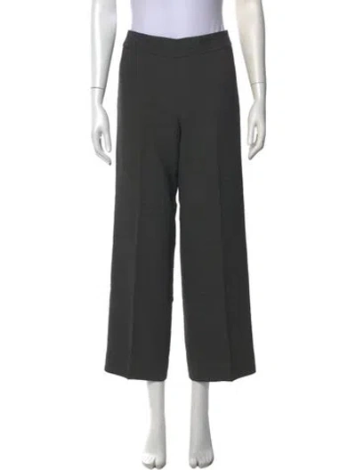 Pre-owned Giorgio Armani Wool Wide Leg Pants In Grey