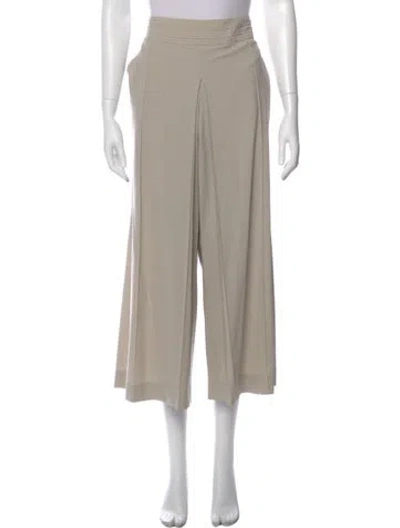 Pre-owned Giorgio Armani Wool Wide Leg Pants In Neutral