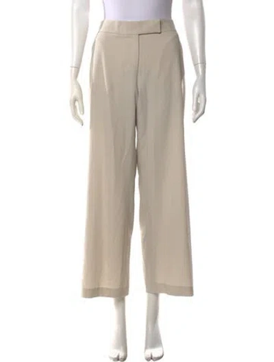 Pre-owned Giorgio Armani Wool Wide Leg Pants In Neutrals