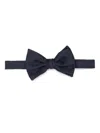 Giorgio Armani Textured Silk Bow Tie With Adjustable Strap In Blue