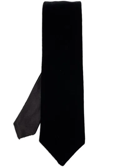 Giorgio Armani Woven Jacquard Tie Accessories In Black