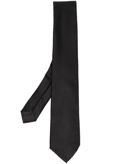 Giorgio Armani Woven Jacquard Tie Accessories In Black