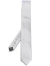 Giorgio Armani Woven Silk Tie Standard Width In Metallic