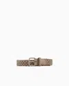 Giorgio Armani Woven Leather Belt In Gold
