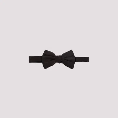 Giorgio Armani Woven Silk Bowtie In Black