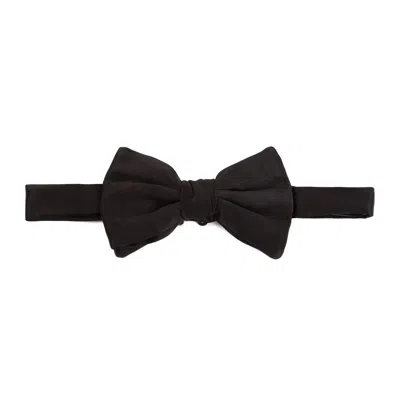 Giorgio Armani Woven Silk Bowtie Men In Black