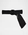 Giorgio Armani Woven Tassel Belt In Black