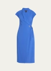 GIORGIO ARMANI WRAP MIDI DRESS WITH TIE DETAIL