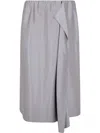 Giorgio Armani Double Satin Silk Skirt In 灰色