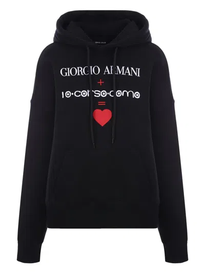 Giorgio Armani X 10 Corso Como Cotton Hoodie In Black