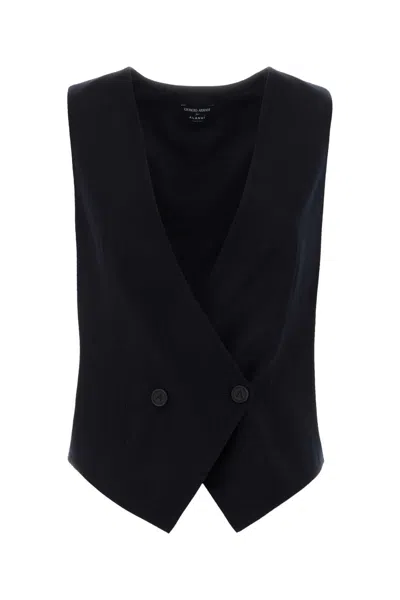 Giorgio Armani X Alanui Giorgio Armani For Alanui Lightweight Pure Virgin Wool Cloth Waistcoat In Blue