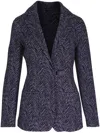 Giorgio Armani Zebra-print Blazer In Black