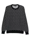 Giorgio Armani Zigzag-pattern Jumper In Black