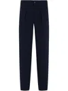 Giorgio Armani Zigzag-pattern Trousers In Blue