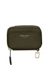 Giorgio Armani Zip-around Leather Wallet In Green