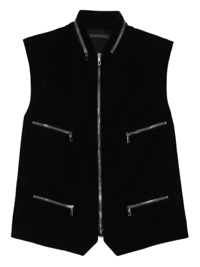 Giorgio Armani Zip-details Gilet In Black