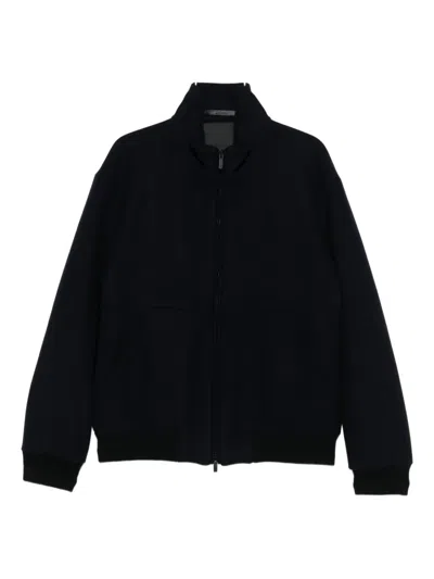 Giorgio Armani Zip-front Patch-pocket Jacket In Black