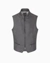 Giorgio Armani Zip-up Gilet In Chevron Virgin Wool And Cashmere In Gray