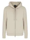 Giorgio Armani Zip-up Hoodie In Neutral