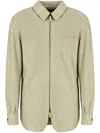 Giorgio Armani Zip-up Suede Jacket In Green