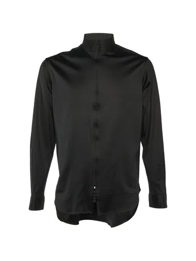 Pre-owned Giorgio Armani Zip-front Knit Jacket In Black