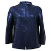Giorgio Armani Zipped Jacket In Blue Sequins