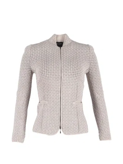 Pre-owned Giorgio Armani Zipped Jacket In Neutral