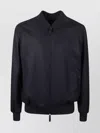 Giorgio Armani Zipped Jacket With Ribbed Cuffs And Side Pockets In Black