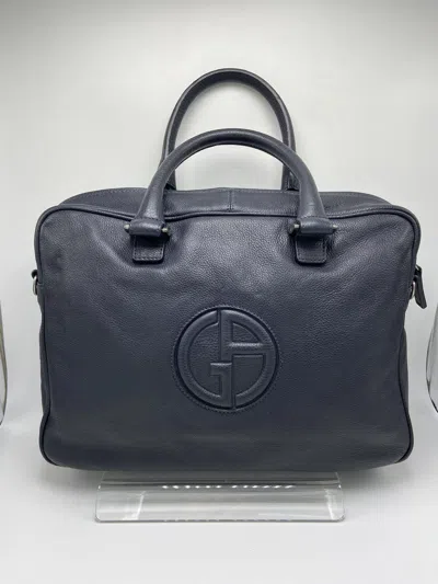 Giorgio Armani Zipper Clutch In Black
