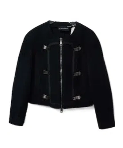 Giorgio Armani Zippered Casual Jacket In Black